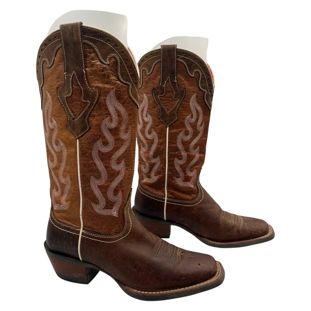 Ariat Cowboy Western Boots Crossfire Caliente Square Toe Brown Women's Size 6 B
